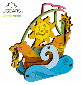 Ugears Sailboat - 4Kids in the group Build Hobby / Wood & Metal Models / Wooden Model Mechanical at Minicars Hobby Distribution AB (UG20005)