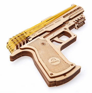 Ugears Wolf-01 Handgun in the group Build Hobby / Wood & Metal Models / Wooden Model Mechanical at Minicars Hobby Distribution AB (UG70047)