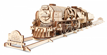 Ugears V-Express Steam Train with Tender in the group Build Hobby / Wood & Metal Models / Wooden Model Mechanical at Minicars Hobby Distribution AB (UG70058)