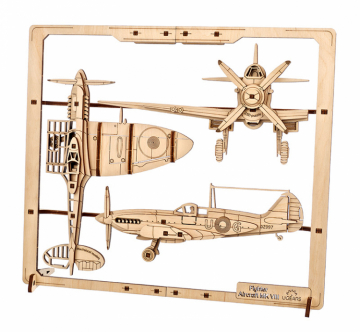 Ugears Fighter Aircraft 2.5D Puzzle in the group Build Hobby / Wood & Metal Models / Wooden Model Mechanical at Minicars Hobby Distribution AB (UG70196)