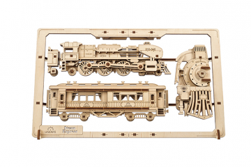 Ugears Steam Express 2.5D Puzzle in the group Build Hobby / Wood & Metal Models / Wooden Model Mechanical at Minicars Hobby Distribution AB (UG70207)