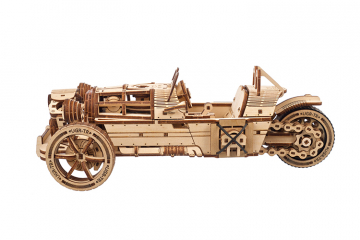 Ugears Three-Wheeler UGR-S in the group Build Hobby / Wood & Metal Models / Wooden Model Mechanical at Minicars Hobby Distribution AB (UG70216)