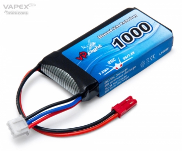 Li-Po Batteri 2S 7,4V 1000mAh 25C JST-RCY (BEC) i gruppen Tillbehr & Delar / Batterier & Tillb. hos Minicars Hobby Distribution AB (VPLP009F)