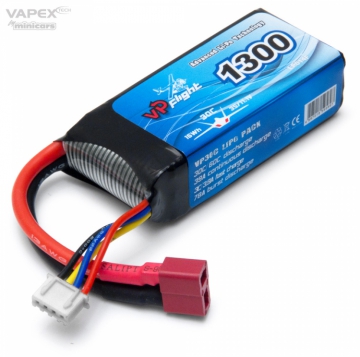 Li-Po Battery 3S 11,1V 1300mAh 30C T-Connector in the group Accessories & Parts / Batteries & Accessories at Minicars Hobby Distribution AB (VPLP014FD)