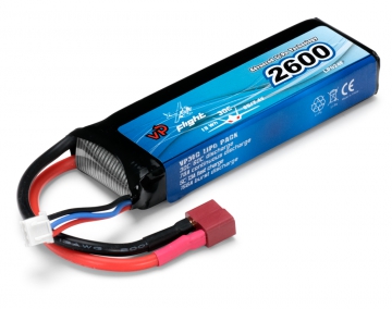 Li-Po Batteri 2S 7,4V 2600mAh 30C T-Kontakt i gruppen Fabrikat / V/W / Vapex / Li-Po Batterier hos Minicars Hobby Distribution AB (VPLP024FD)