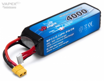 Li-Po Batteri 5S 18,5V 4000mAh 25C XT60-Kontakt i gruppen Tillbehr & Delar / Batterier & Tillb. hos Minicars Hobby Distribution AB (VPLP043FXT)