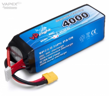 Li-Po Battery 6S 22,2V 4000mAh 25C XT60-Connector in der Gruppe RC-Zubehr / Batteries & Accessories bei Minicars Hobby Distribution AB (VPLP044FXT)