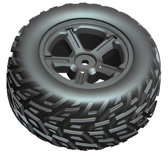 Tire & Wheel Left (Orange Outer Rim)