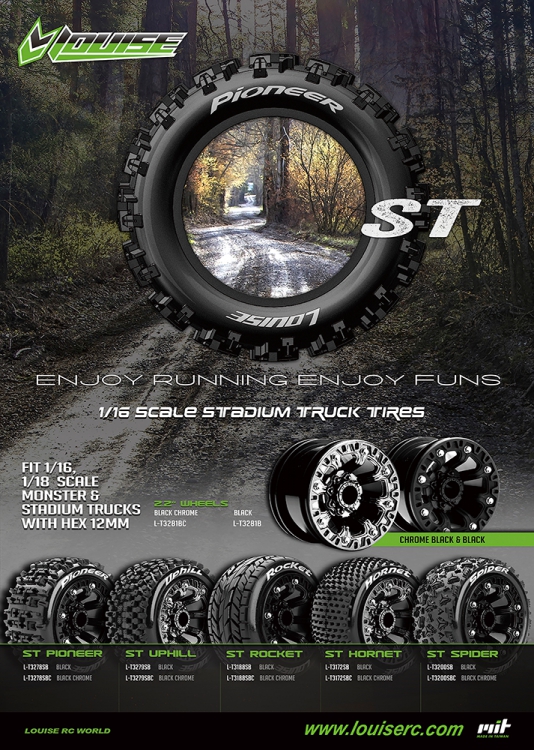 Louise RC ST HORNET 1/10 1/16 Truck Tire Set Mounted 2.2 Wheels Hex 12mm - LT3172SB Louise RC ST HORNET 1/10 1/16 Truck Tire Set Mounted 2.2 Wheels Hex 12mm - LT3172SB