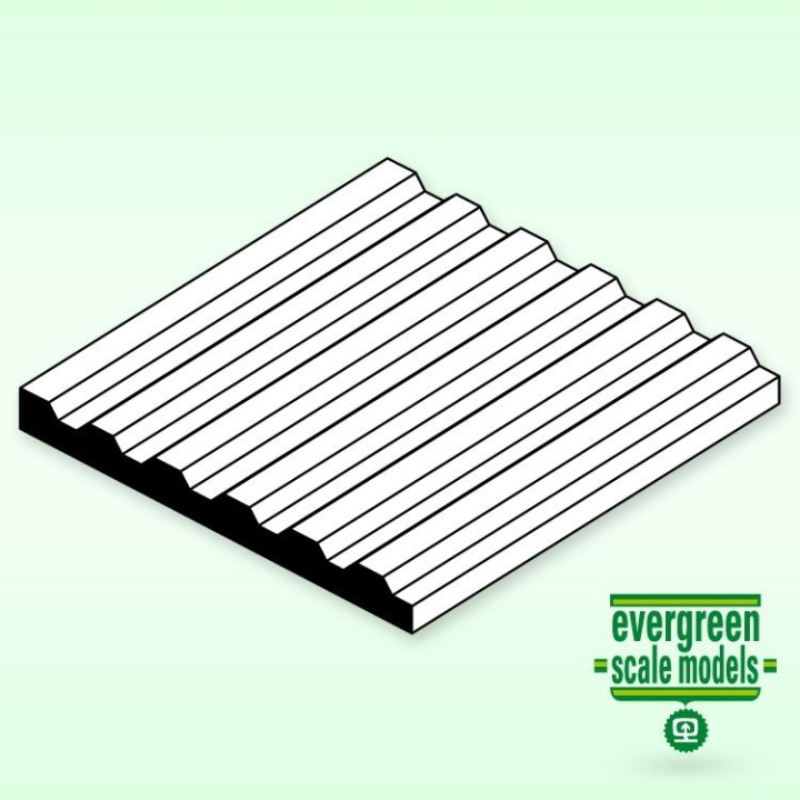 Räfflad 1x150x300mm 0.75 space i gruppen Katalog / Fabrikat / E / Evergreen / Tak, Plattor mm. hos Minicars Hobby Distribution AB (154525)