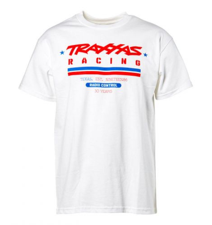 T-shirt Vit Traxxas Racing Heritage M i gruppen Katalog / Fabrikat / T / Traxxas / Reklamartiklar hos Minicars Hobby Distribution AB (421383-M)