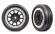 Tires & Wheels Alias Ribbed Medium / Grey Satin w. Chrome Ring 2.2 2WD Front (2)