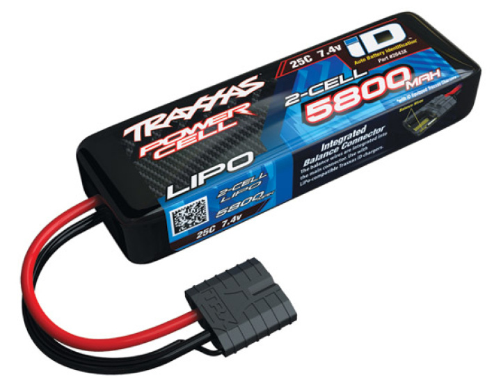 Li-Po Batteri 2S 7,4V 5800mAh 25C iD-kontakt i gruppen Katalog / Tillbehör & Delar / Batterier & Tillb. hos Minicars Hobby Distribution AB (422843X)