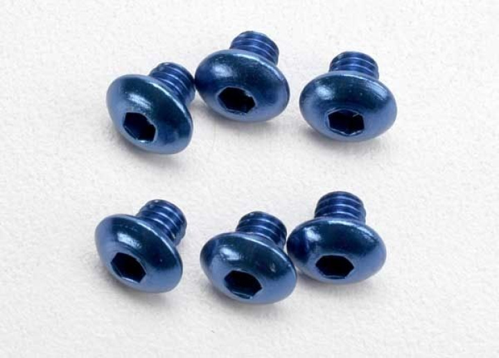 Skruv M4x4mm Kullrig Insex Alu Blå (6) i gruppen Katalog / Fabrikat / T / Traxxas / Skruv, Mutter & Brickor hos Minicars Hobby Distribution AB (423940)