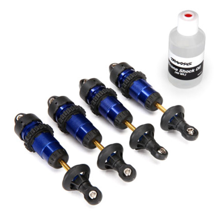 Stötdämpare GTR Komplett Aluminium Blå (4) i gruppen Katalog / Fabrikat / T / Traxxas / Reservdelar hos Minicars Hobby Distribution AB (425460A)