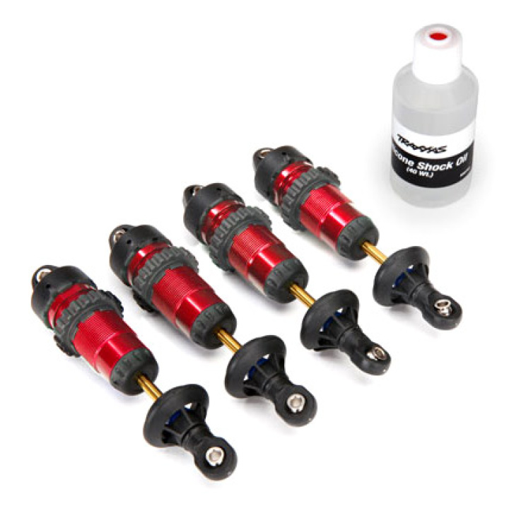 Stötdämpare GTR Komplett Aluminium Röd (4) i gruppen Katalog / Fabrikat / T / Traxxas / Reservdelar hos Minicars Hobby Distribution AB (425460R)