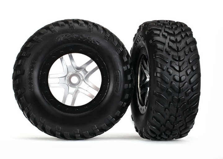 Däck & Fälg SCT S1/S-Spoke Svart-Matt Krom 4WD/2WD Bak TSM i gruppen Katalog / Fabrikat / T / Traxxas / Däck & Fälg hos Minicars Hobby Distribution AB (425889R)