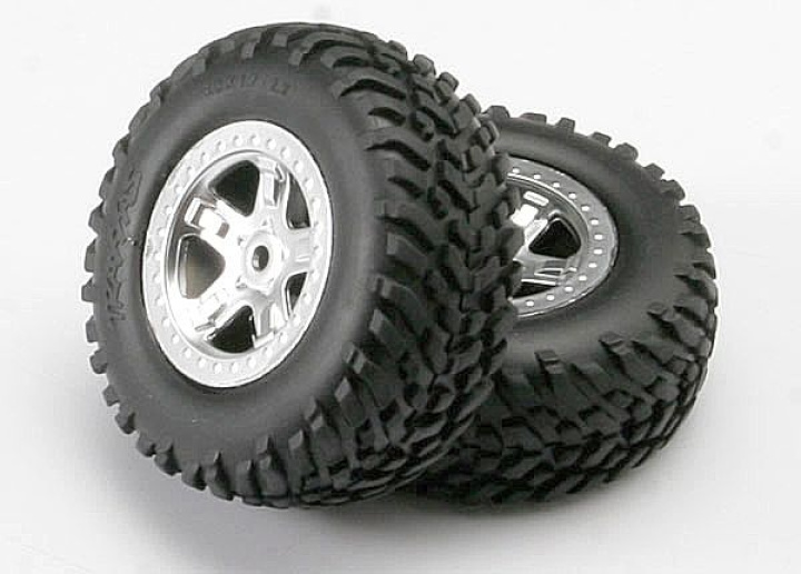 Däck & Fälg SCT/SCT Matt Krom (14mm) (2) i gruppen Katalog / Fabrikat / T / Traxxas / Däck & Fälg hos Minicars Hobby Distribution AB (425973)