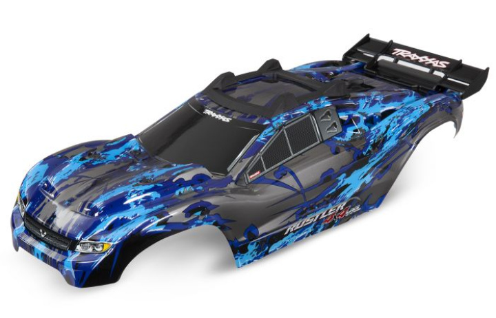 Kaross Rustler 4x4 Silver/Blå Komplett Clipless i gruppen Katalog / Fabrikat / T / Traxxas / Karosser & Tillbehör hos Minicars Hobby Distribution AB (426717X)