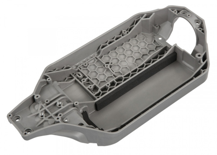 Chassi Bottenplatta (Långt Batteri) Grå Rustler 4x4 i gruppen Katalog / Fabrikat / T / Traxxas / Reservdelar hos Minicars Hobby Distribution AB (426723R)