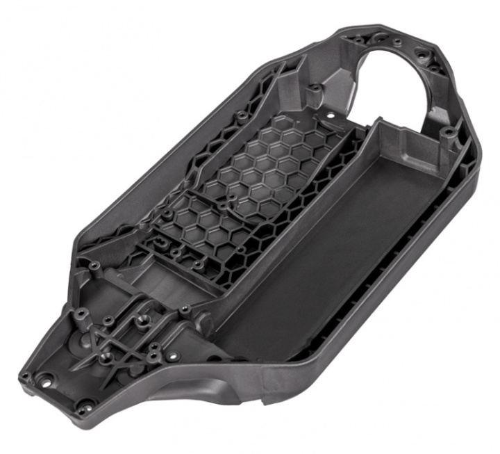 Chassi Bottenplatta (Långt Batteri) Grafitgrå Rustler 4x4 i gruppen Katalog / Fabrikat / T / Traxxas / Reservdelar hos Minicars Hobby Distribution AB (426723X)