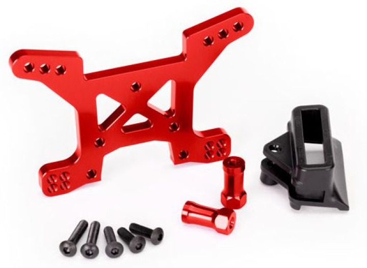 Stötdämpartorn Fram Alu Röd Rustler/Hoss 4x4 i gruppen Katalog / Fabrikat / T / Traxxas / Reservdelar hos Minicars Hobby Distribution AB (426739R)