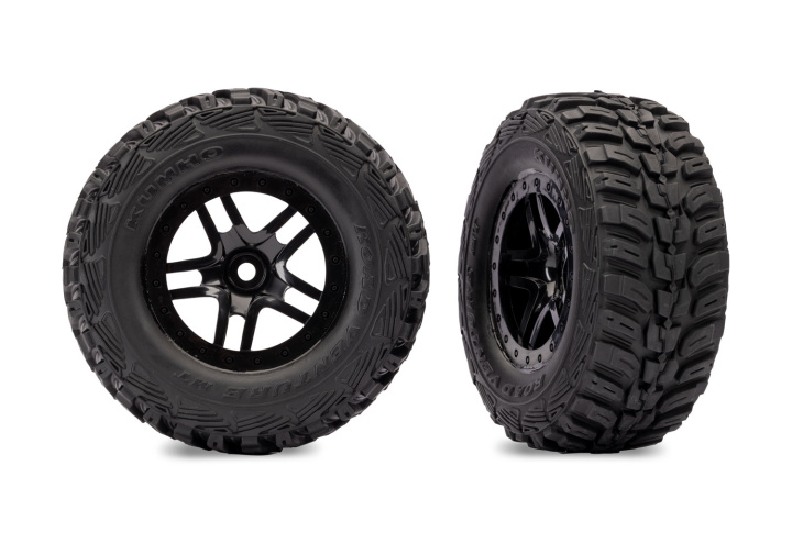 Däck & Fälg Kumho/S-Spoke Svart 4WD/2WD Bak (2) i gruppen Katalog / Fabrikat / T / Traxxas / Däck & Fälg hos Minicars Hobby Distribution AB (426874-BLK)