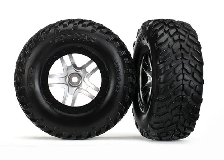 Däck & Fälg SCT S1/S-Spoke Krom-Svart 4WD/2WD Bak TSM (2) i gruppen Katalog / Fabrikat / T / Traxxas / Däck & Fälg hos Minicars Hobby Distribution AB (426892R)