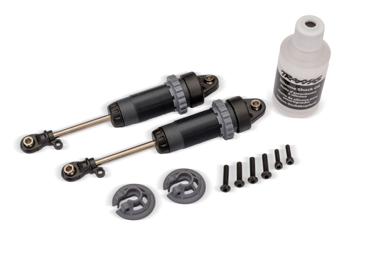 Shocks Steel Gray GTR XX-Long without springs (2) in the group Catalog / Brands / T / Traxxas / Spare Parts at Minicars Hobby Distribution AB (427462-STGRY)