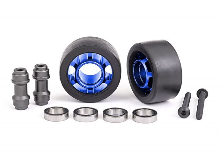 Hjul Alu Blå Wheelie Bar Set Kullager (2) X-Maxx, XRT, Maxx, Sledge i gruppen Katalog / Fabrikat / T / Traxxas / Reservdelar hos Minicars Hobby Distribution AB (427775X)
