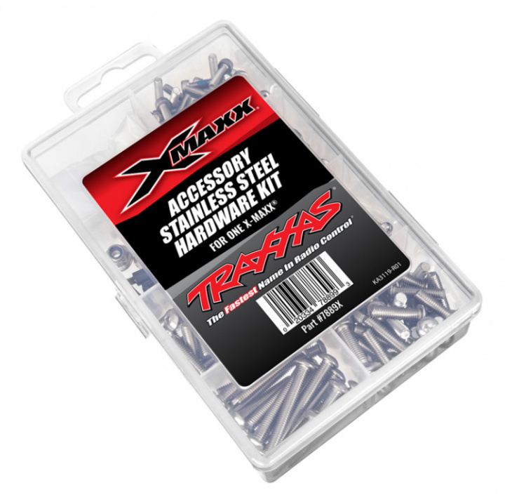 Skruvsats Komplett Rostfritt X-Maxx i gruppen Katalog / Fabrikat / T / Traxxas / Skruv, Mutter & Brickor hos Minicars Hobby Distribution AB (427889X)