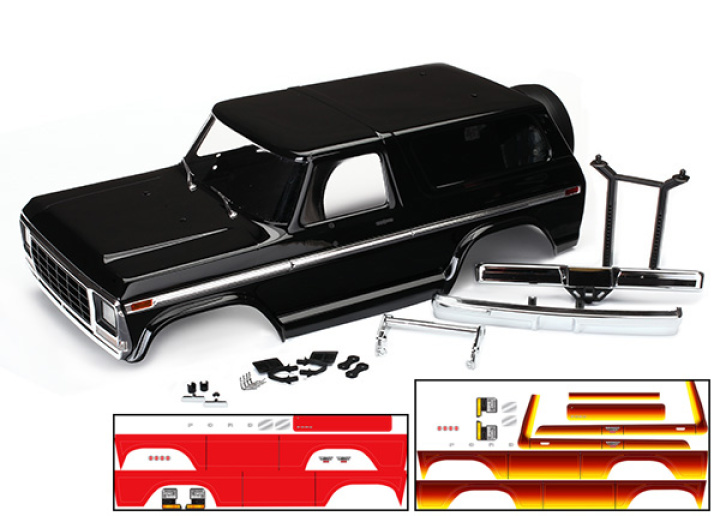 Kaross Ford Bronco Svart Komplett i gruppen Katalog / Fabrikat / T / Traxxas / Karosser & Tillbehör hos Minicars Hobby Distribution AB (428010X)