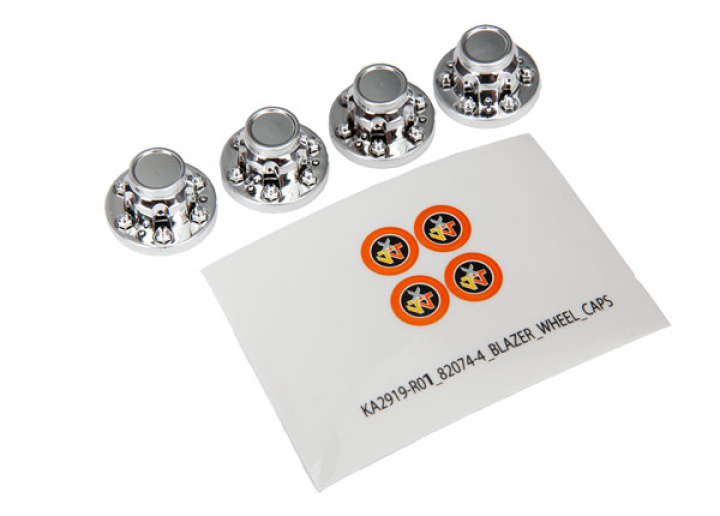 Navkapslar Krom (4) (Kräver Hjulaxel #8255A) TRX-4/6 i gruppen Katalog / Fabrikat / T / Traxxas / Reservdelar hos Minicars Hobby Distribution AB (428164)