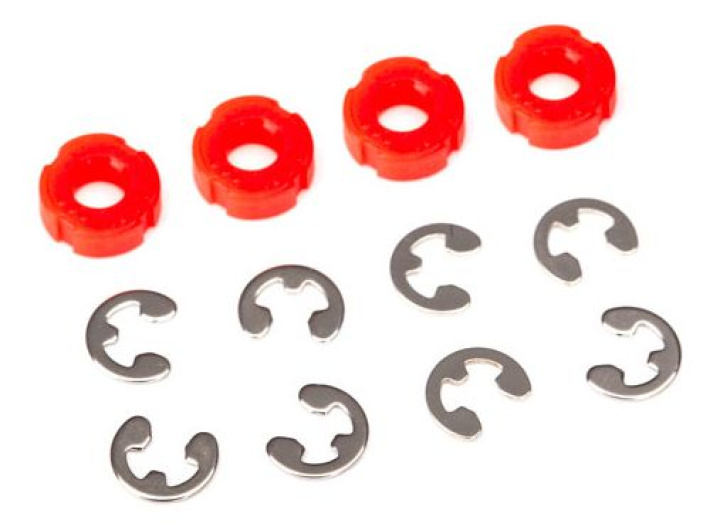 Stötdämparkolvar Röd (4) med e-clips i gruppen Katalog / Fabrikat / T / Traxxas / Reservdelar hos Minicars Hobby Distribution AB (428261)