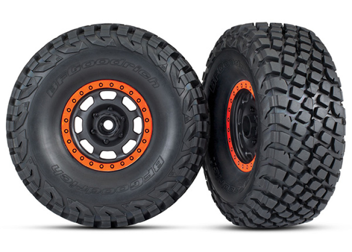 Däck & Fälg Baja KR3/Desert Racer Svart-Orange (2) UDR i gruppen Katalog / Fabrikat / T / Traxxas / Däck & Fälg hos Minicars Hobby Distribution AB (428472)