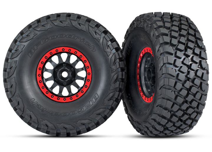 Däck & Fälg Baja KR3/Method Race Svart-Röd (2) UDR i gruppen Katalog / Fabrikat / T / Traxxas / Däck & Fälg hos Minicars Hobby Distribution AB (428474)