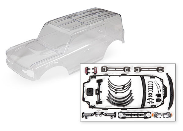 Kaross Ford Bronco 2021 Omålad i gruppen Katalog / Fabrikat / T / Traxxas / Karosser & Tillbehör hos Minicars Hobby Distribution AB (429211)