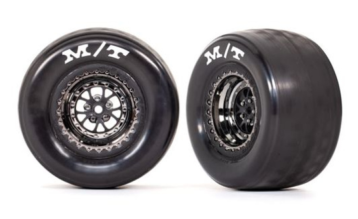 Däck & Fälg Bak Svart Krom (2) Drag Slash i gruppen Katalog / Fabrikat / T / Traxxas / Däck & Fälg hos Minicars Hobby Distribution AB (429475X)