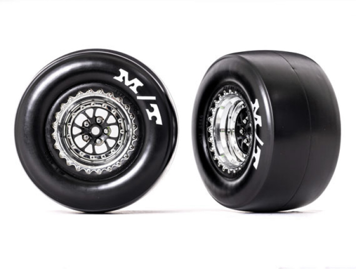 Däck & Fälg Bak Krom Mickey Thompson (2) Drag Slash i gruppen Katalog / Fabrikat / T / Traxxas / Däck & Fälg hos Minicars Hobby Distribution AB (429476R)