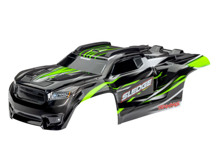 Kaross Sledge Grön Komplett med Fästen i gruppen Katalog / Fabrikat / T / Traxxas / Karosser & Tillbehör hos Minicars Hobby Distribution AB (429511G)