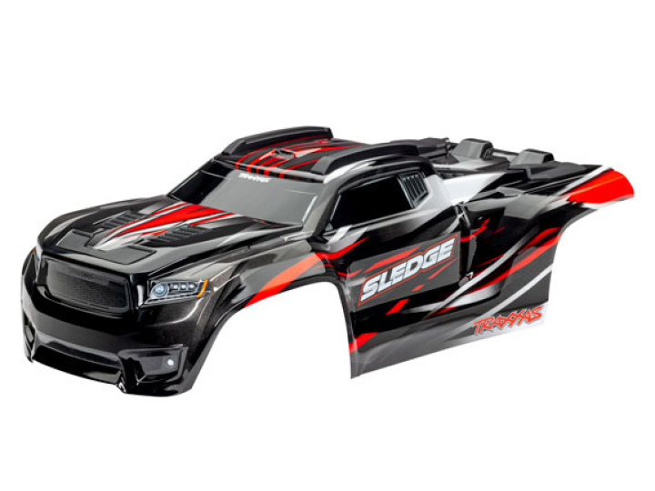 Kaross Sledge Röd Komplett med Fästen i gruppen Katalog / Fabrikat / T / Traxxas / Karosser & Tillbehör hos Minicars Hobby Distribution AB (429511R)