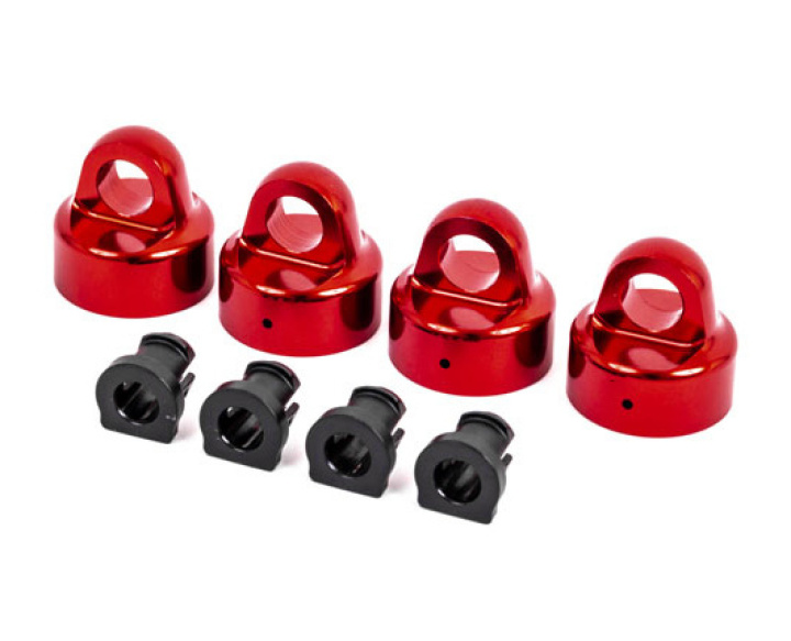 Stötdämparlock Alu Röd GTX (4) i gruppen Katalog / Fabrikat / T / Traxxas / Reservdelar hos Minicars Hobby Distribution AB (429664R)