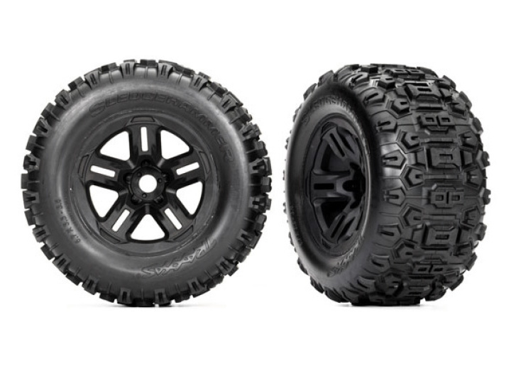 Däck & Fälg Sledgehammer 3.8\'\' (17mm Hex) (2) i gruppen Katalog / Fabrikat / T / Traxxas / Däck & Fälg hos Minicars Hobby Distribution AB (429672)