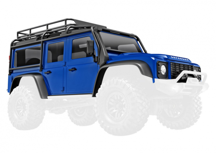 Kaross TRX-4M Land Rover Defender Blå Komplett i gruppen Katalog / Fabrikat / T / Traxxas / Reservdelar hos Minicars Hobby Distribution AB (429712-BLUE)