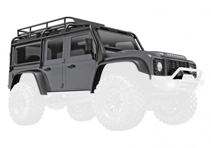 Kaross TRX-4M Land Rover Defender Silver Komplett i gruppen Katalog / Fabrikat / T / Traxxas / Reservdelar hos Minicars Hobby Distribution AB (429712-SLVR)