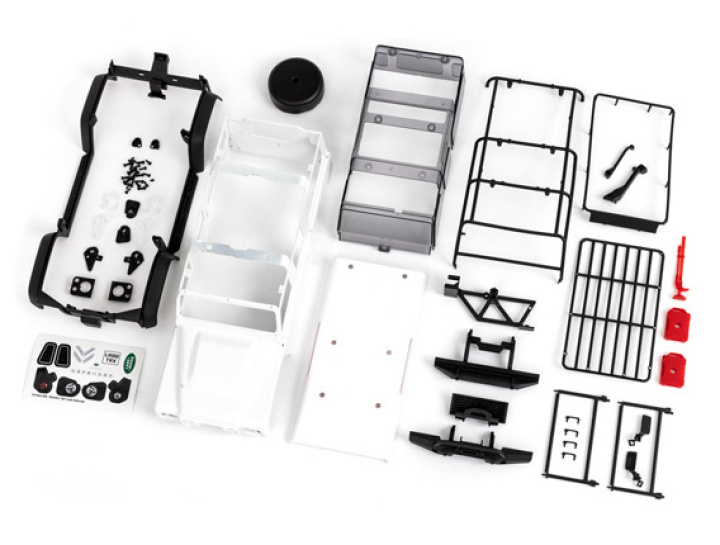 Kaross TRX-4M Land Rover Defender Komplett Omålad i gruppen Katalog / Fabrikat / T / Traxxas / Karosser & Tillbehör hos Minicars Hobby Distribution AB (429712)
