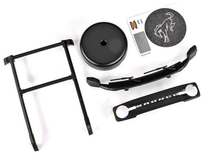 Takräck, Grill, Reservhjulsskydd Ford Bronco TRX-4M i gruppen Katalog / Fabrikat / T / Traxxas / Reservdelar hos Minicars Hobby Distribution AB (429715)