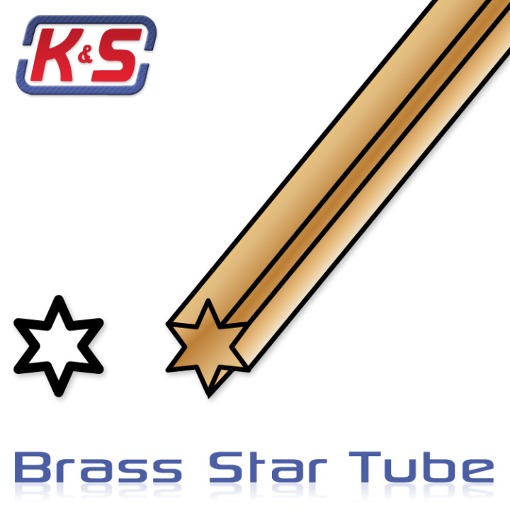Mässingsrör Stjärna Stor 5.4 x 305 mm (2) i gruppen Katalog / Fabrikat / K / K&S / Mässing Rör hos Minicars Hobby Distribution AB (545089)