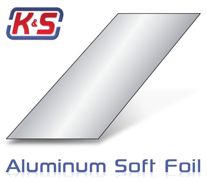 Aluminiumfolie 0.13x100x305mm (.005\'\') (1) i gruppen Katalog / Fabrikat / K / K&S / Skivor hos Minicars Hobby Distribution AB (546025)