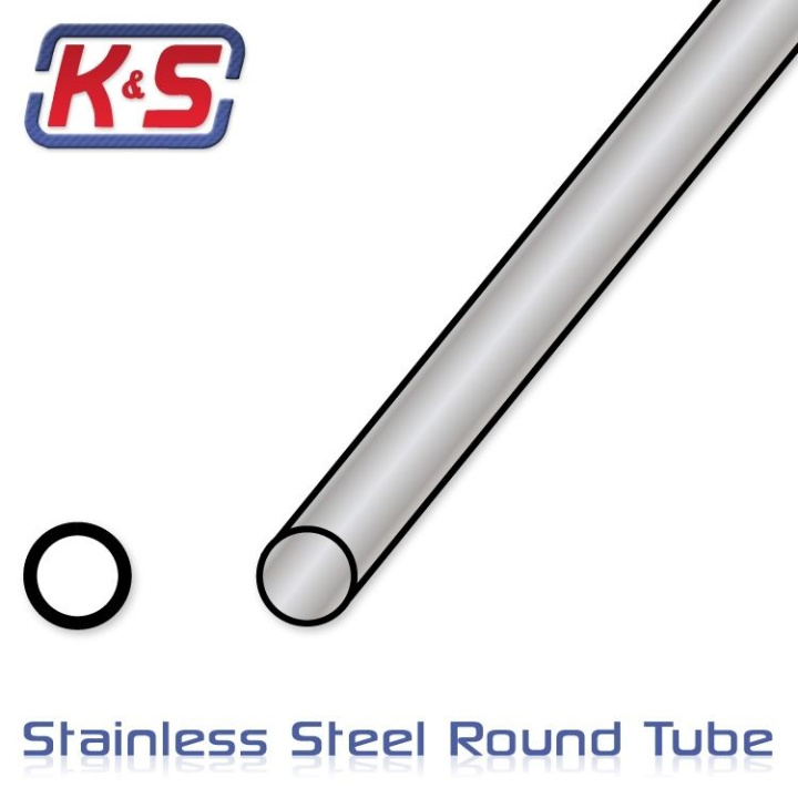 Rostfri Rör 7/16\'\'(11.1x300mm) (2)* i gruppen Katalog / Fabrikat / K / K&S / Rostfritt hos Minicars Hobby Distribution AB (547121)